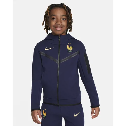 Frankreich Nike Tech Fleece Hoodie 2024-2025 - Navy - Kinder