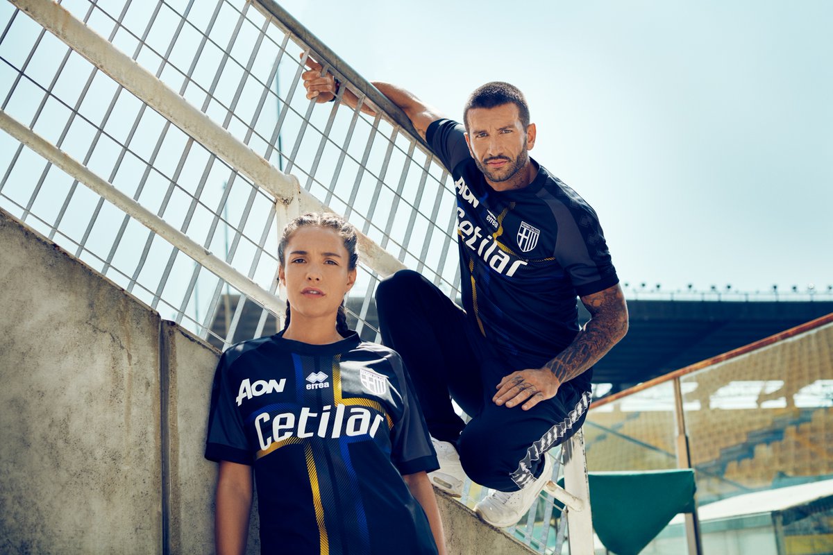 ERREA 2018-2019 Parma Fußball Cetilar T-Shirt Trikot Jersey Third Serie A 