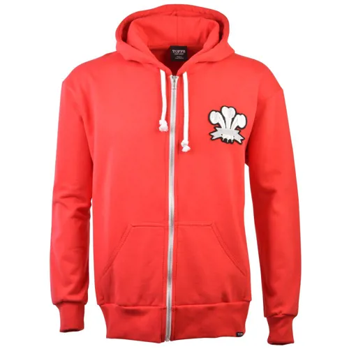 Wales 1905 Retro Rugby Zipped Kapuzenpullover - Rot