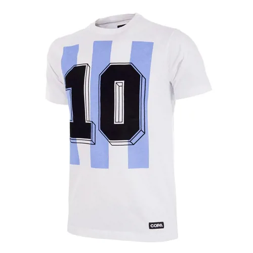 Argentinien Nummer 10 T-Shirt- Weiss